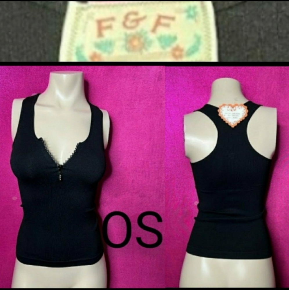 🆕Black Nylon/Spandex Loungewear Tank Top ~One Size Fits Up To Size M